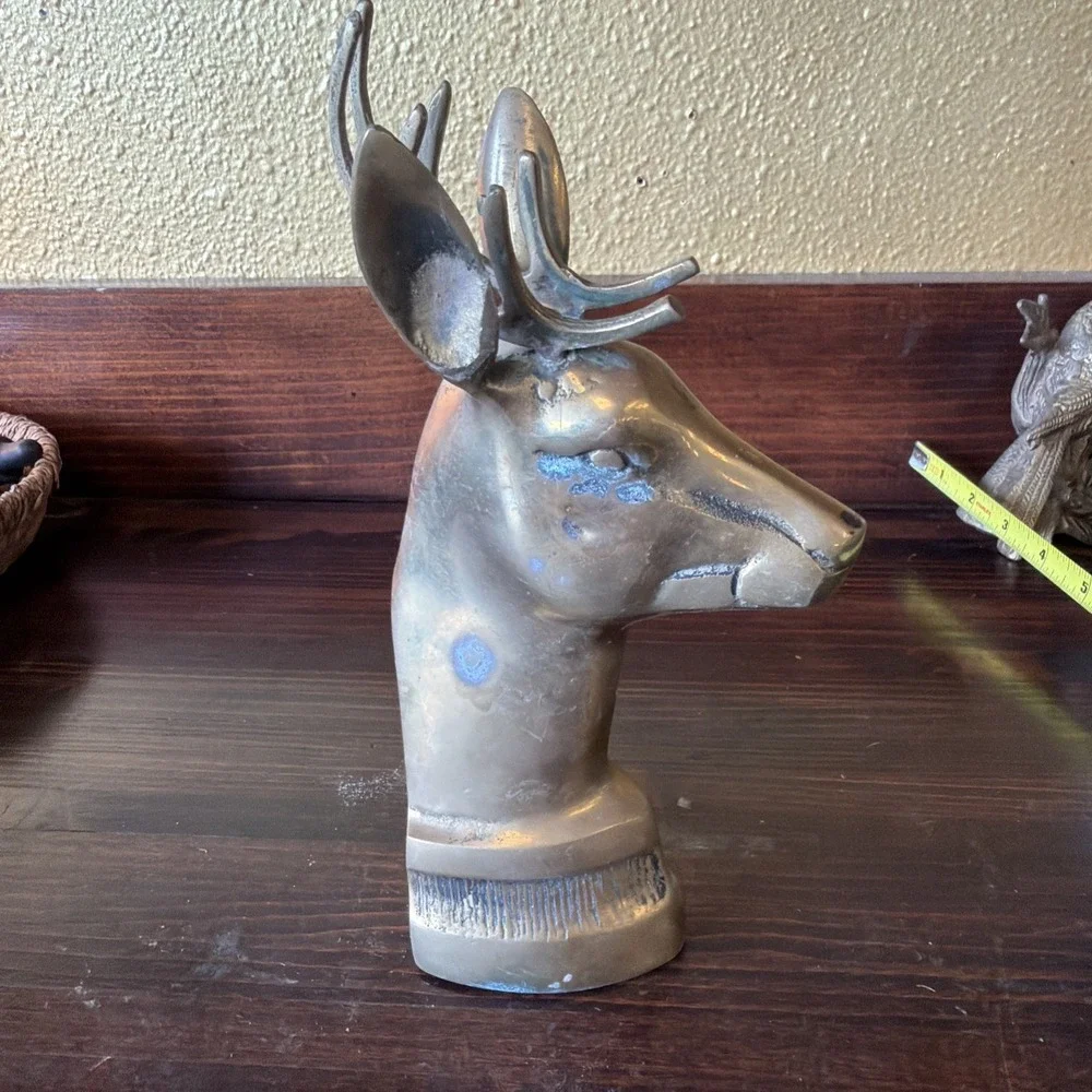 Deer Bookend Brass  10.5